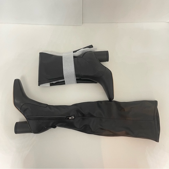 Franco Sarto Black Faux Leather Pisaboot Over The Knee Boots- NIB - Duplicate - Picture 6 of 16